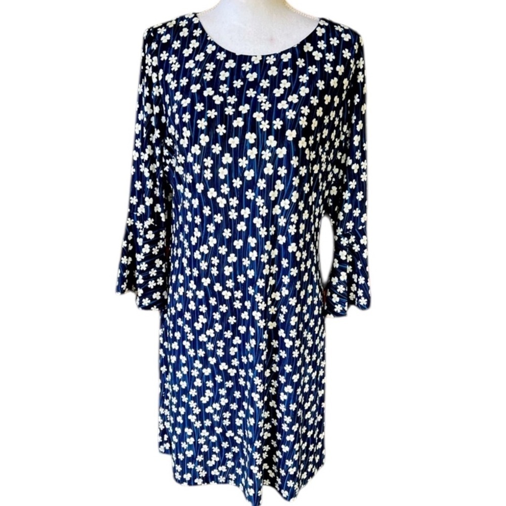 Tommy Hilfiger Daisy Chain Jersey Shift Dress with Bell Sleeves size 12 exc cond - Picture 2 of 14